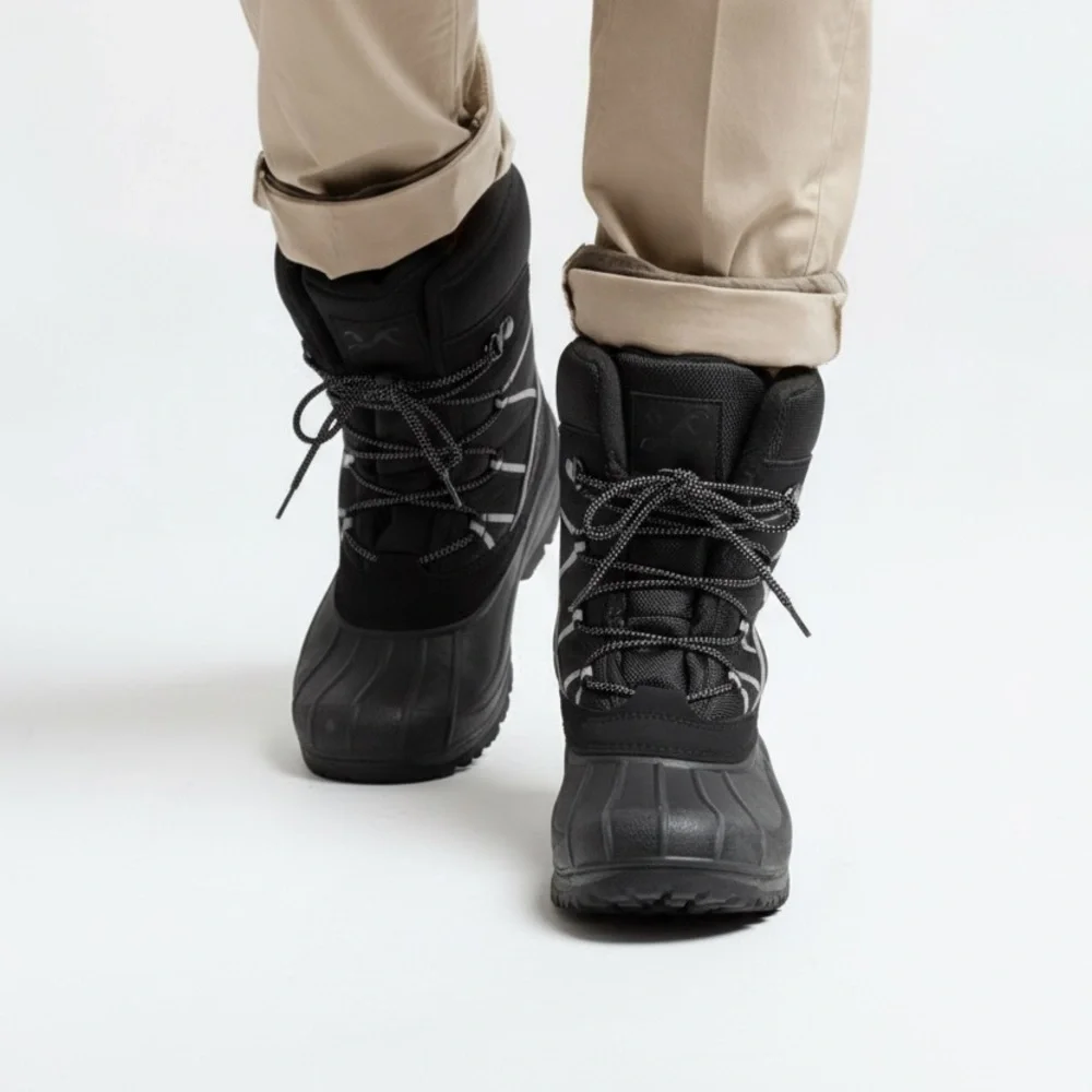 Men's Black and Gray Snow Boots